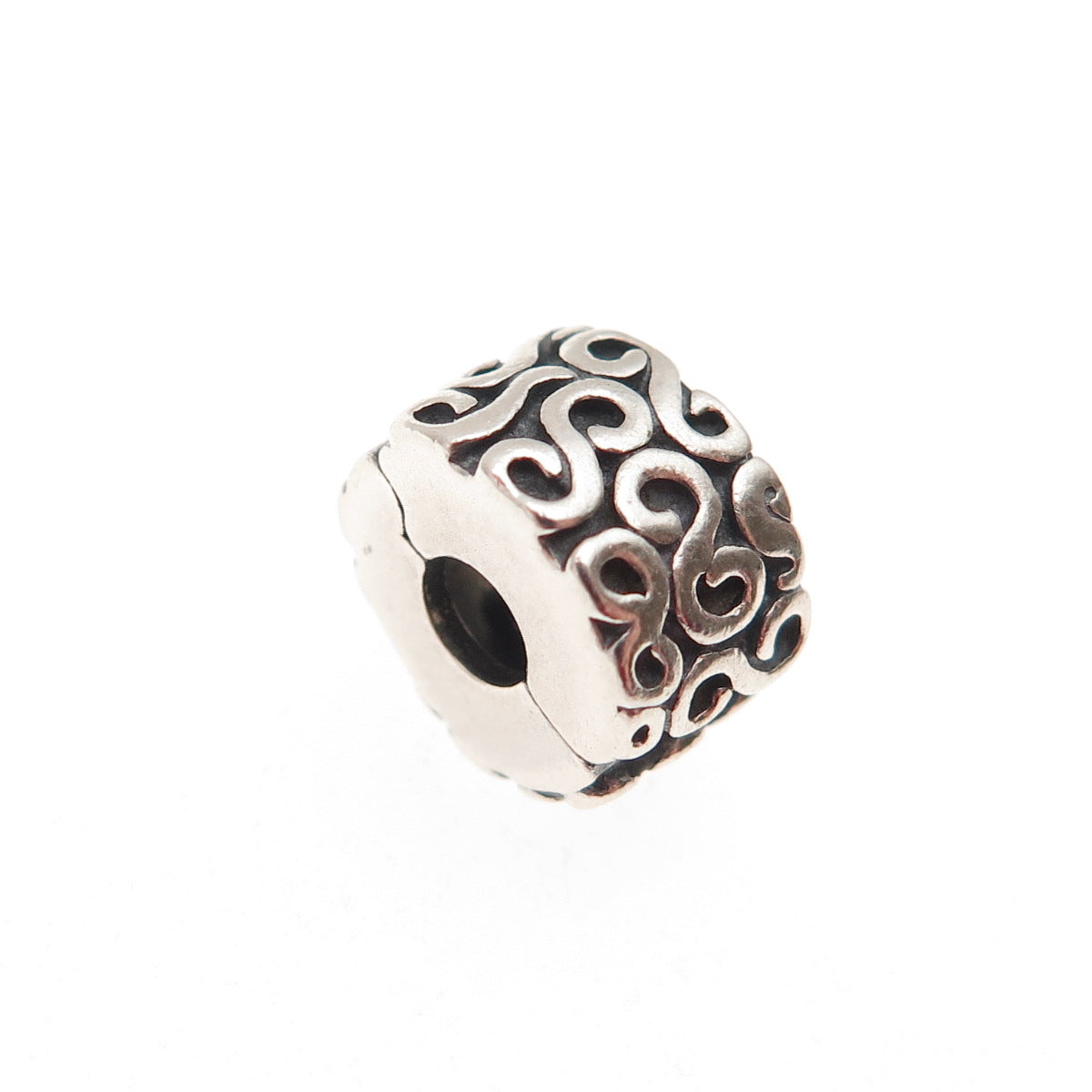 Pandora 925 Sterling Silver S Swirl Clip Charm
