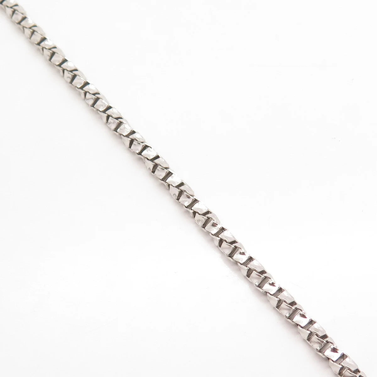 925 Sterling Silver Vintage Italy Box Link Bracelet 7.75"