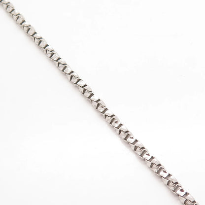 925 Sterling Silver Vintage Italy Box Link Bracelet 7.75"