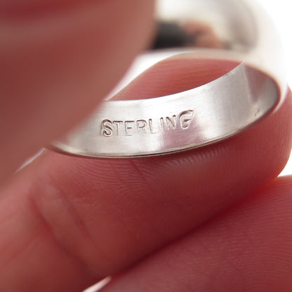 925 Sterling Silver Vintage Classic Wedding Band Ring Size 7.25