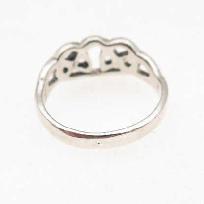925 Sterling Silver Vintage Celtic Knot Oxidized Ring Size 6