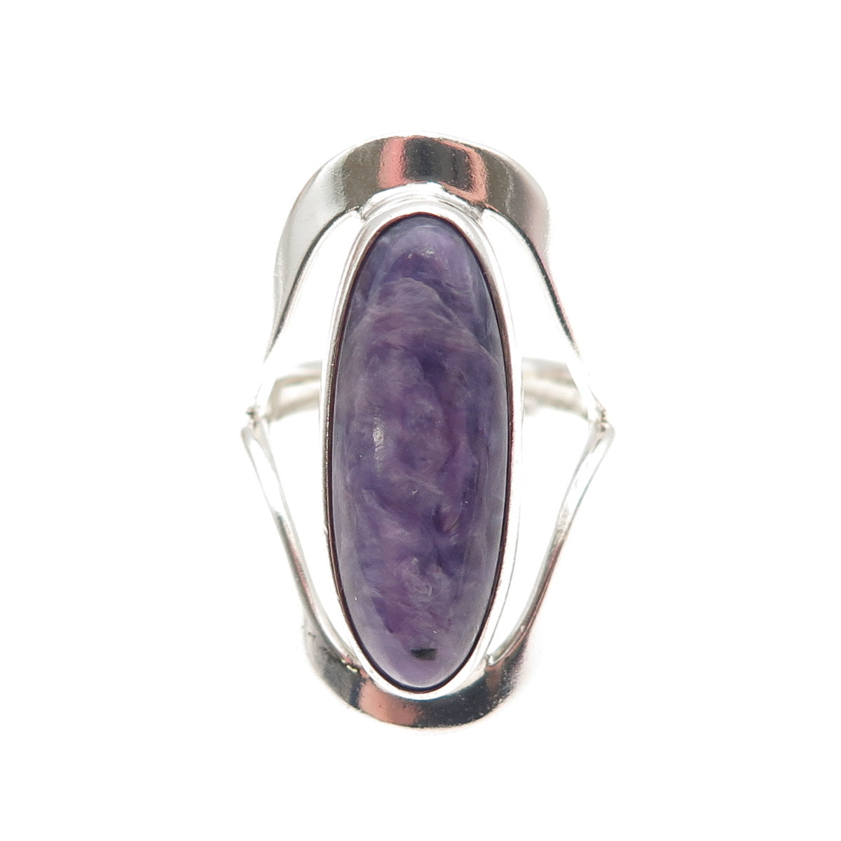 Dominique Dinouart Sterling Silver Vintage Mexico Real Charoite Ring Size 9.25