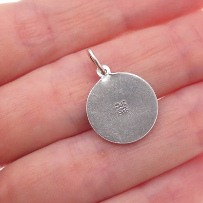 925 Sterling Silver Vintage 1967 Expo Friendship Oxidized Charm Pendant