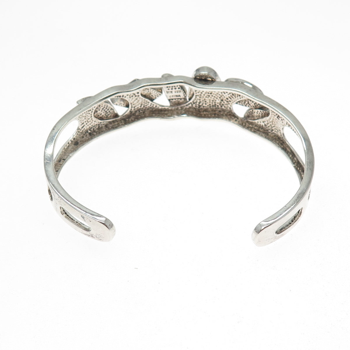 WHITNEY KELLY 925 Sterling Silver Vintage Real Opal Inlay Adjustable Bracelet 7"