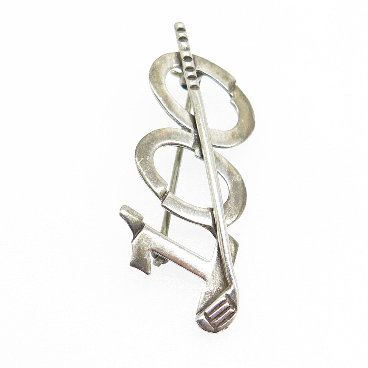 LEONORE DOSKOW 925 Sterling Silver Vintage Broke 100 Golf Pin Brooch