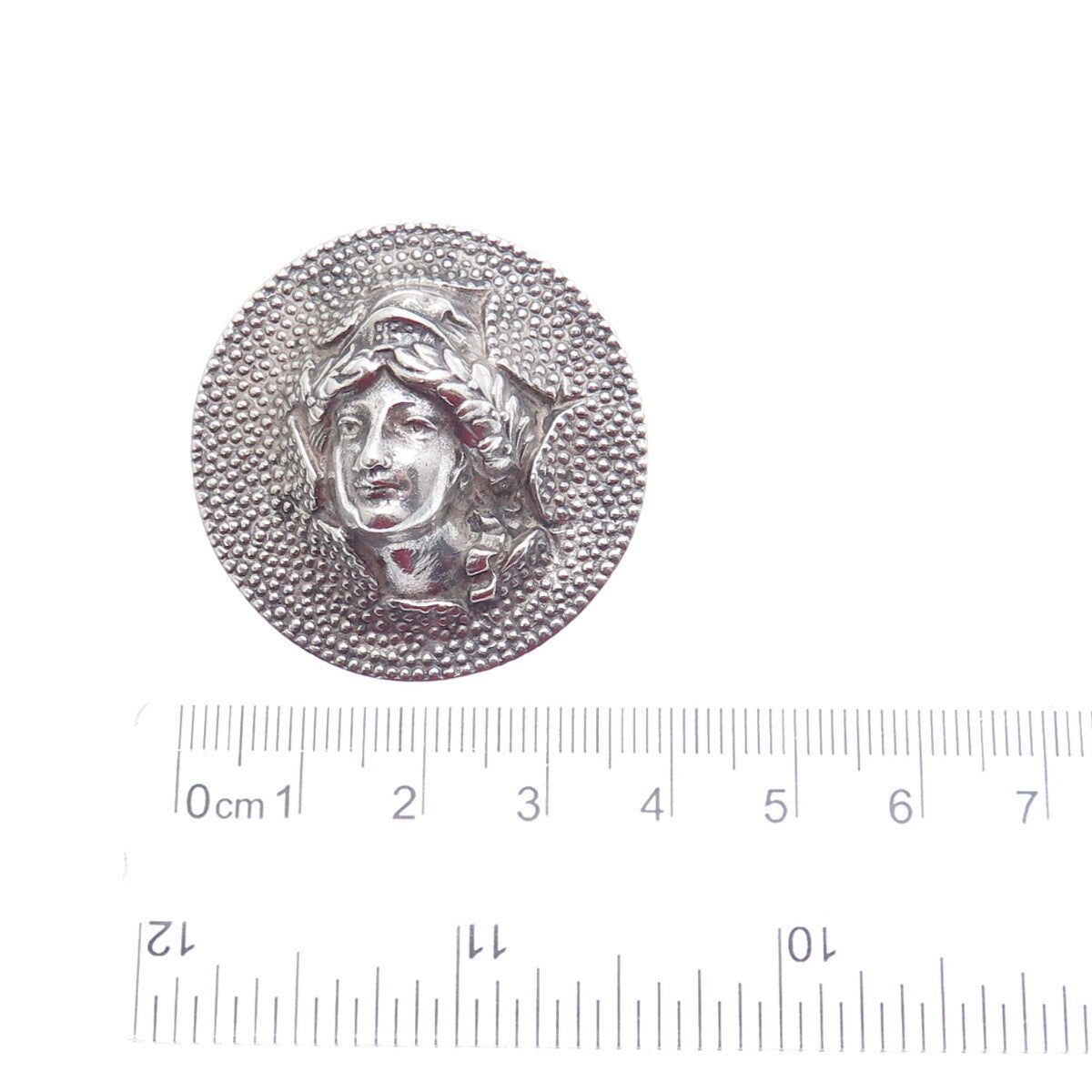 925 Sterling & 900 Coin Silver Antique One Morgan Dollar Repousse Pin Brooch