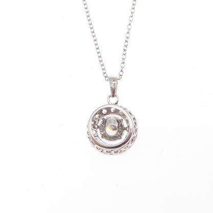 Jacmel Mauritius 925 Sterling Silver Round-Cut C Z Cable Chain Necklace 18"