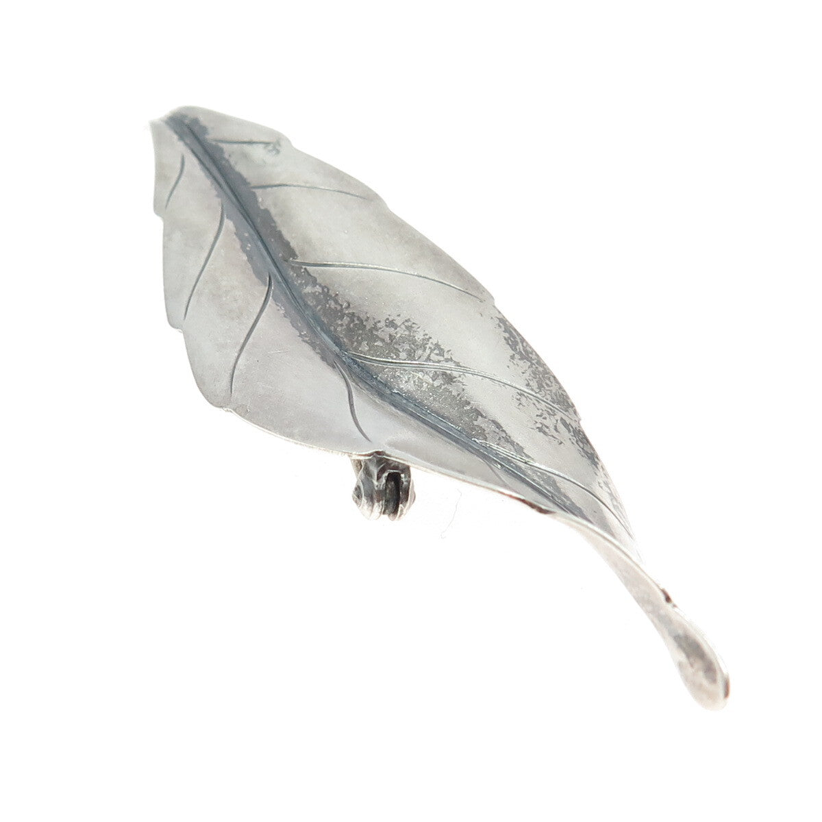 VIGGO WOLLNY JAMMIK 925S Sterling Silver Vintage Denmark Leaf Modernist Brooch