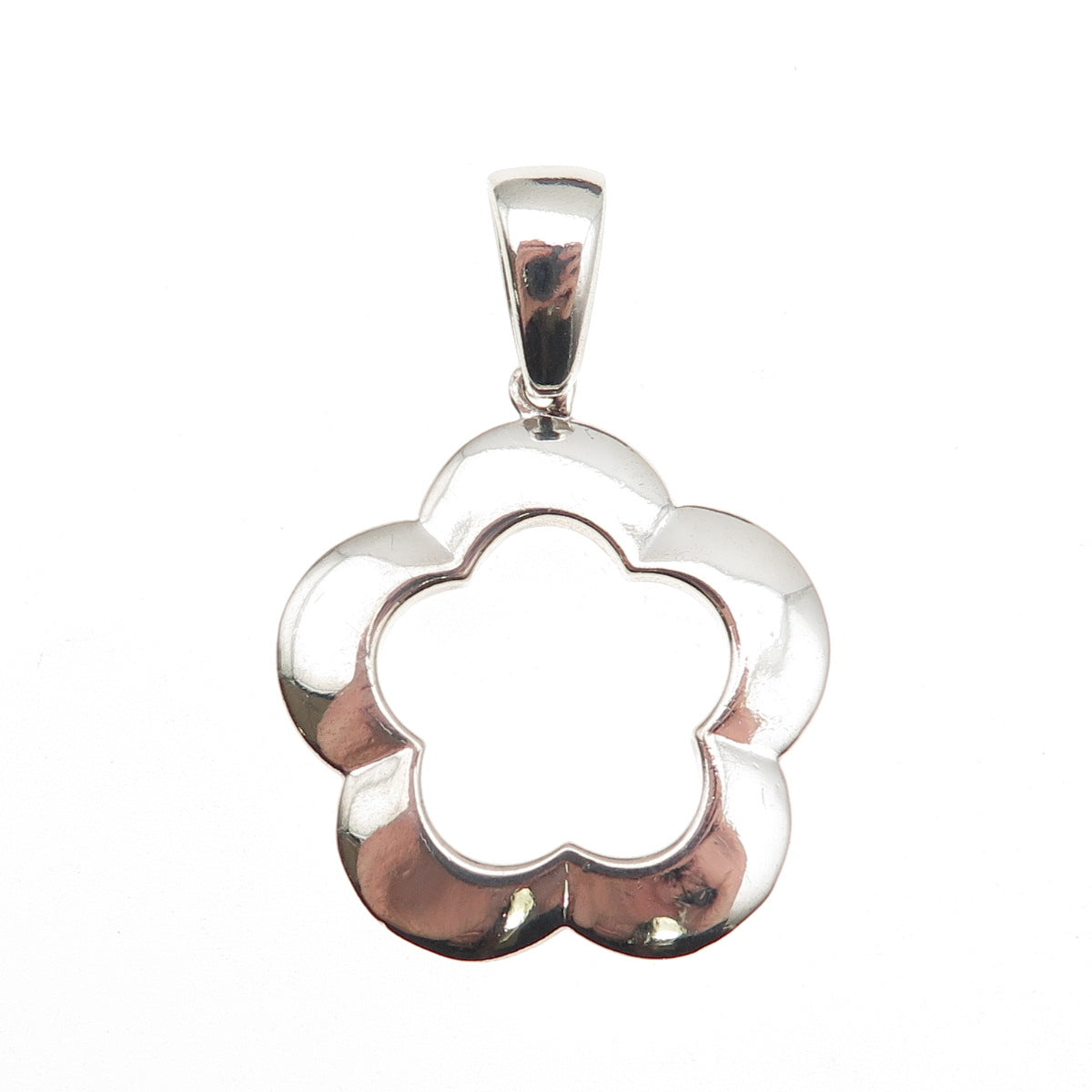 925 Sterling Silver Vintage Flower Charm Pendant