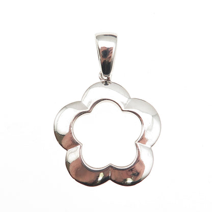 925 Sterling Silver Vintage Flower Charm Pendant