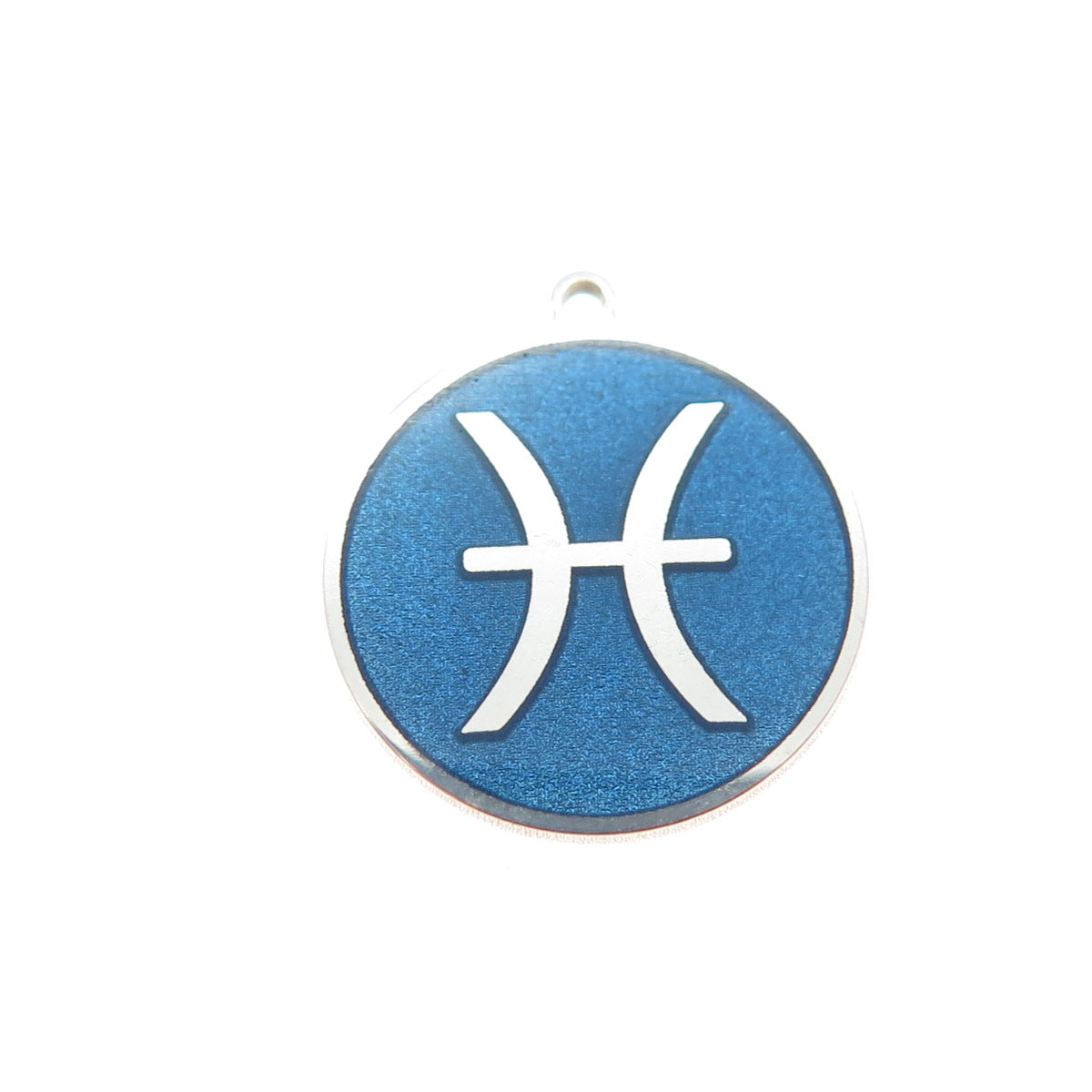 TOKEMOTI 925 Sterling Silver Blue Enamel Pisces Zodiac Minimalist Charm Pendant