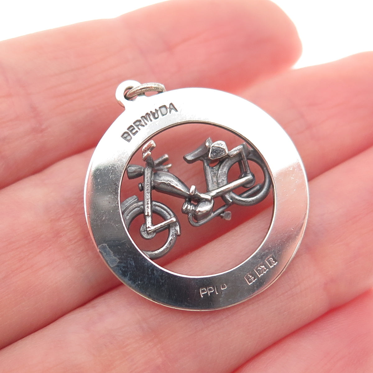 Payton Pepper & Sons 925 Sterling Silver Vintage 1966 Birmingham Bicycle Pendant