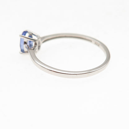 Chuck Clemency 925 Sterling Silver Real Oval-Cut Tanzanite Ring Size 8