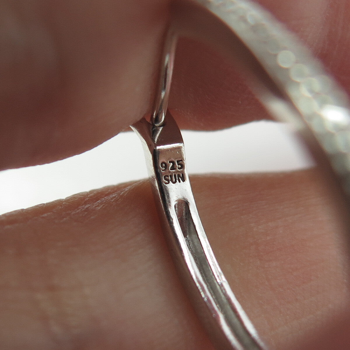 925 Sterling Silver Sun Real White Diamond Half Eternity Hoop Earrings