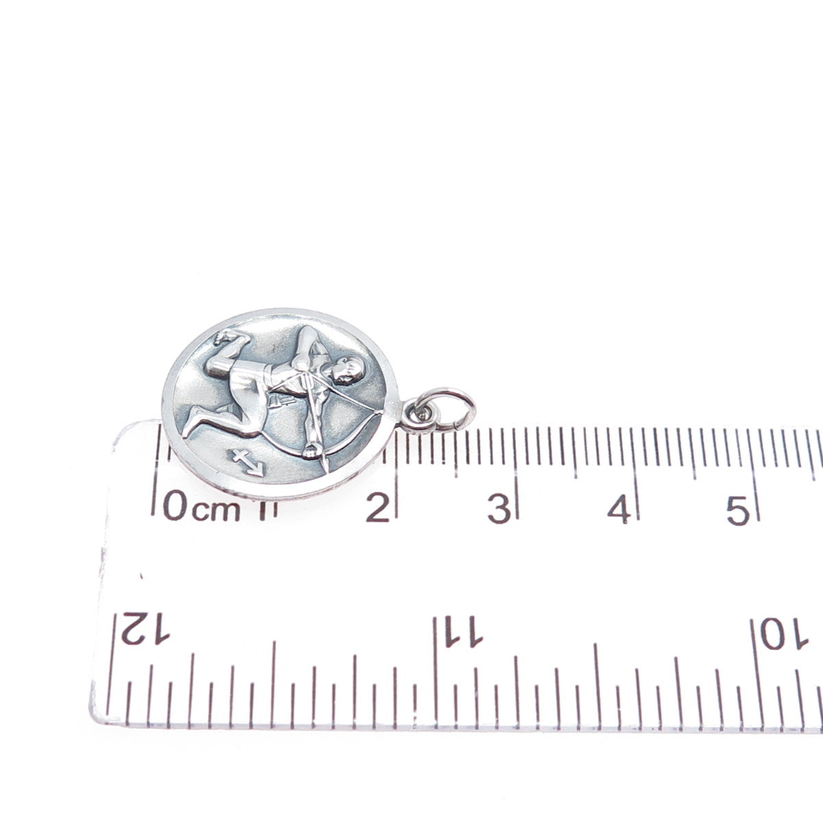 925 Sterling Silver Vintage Sagittarius Zodiac Sign Oxidized Charm Pendant