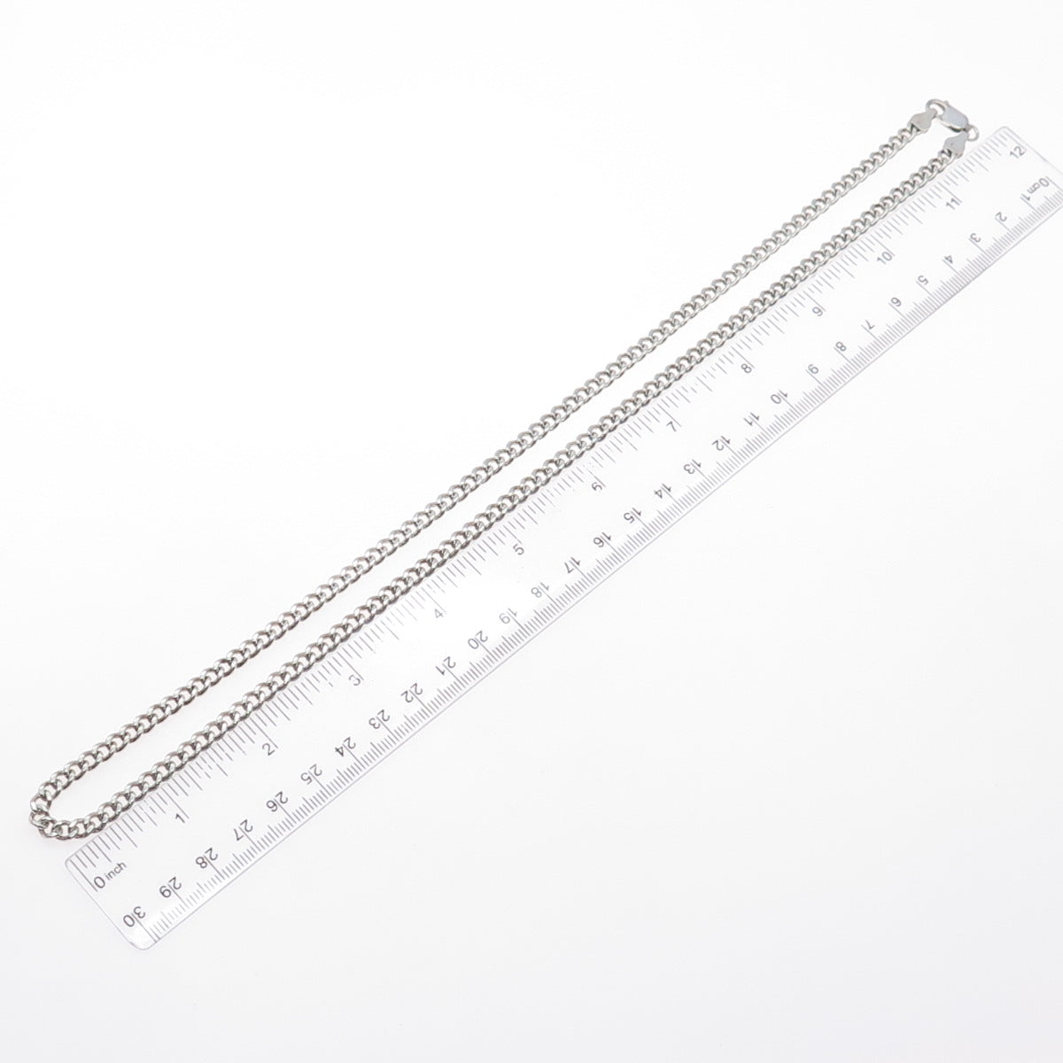 925 Sterling Silver Vintage Italy Curb Chain Necklace 24"