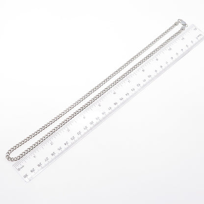 925 Sterling Silver Vintage Italy Curb Chain Necklace 24"