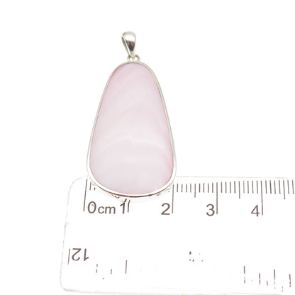 Boma 925 Sterling Silver Vintage Real Pink MOP Modernist Pendant