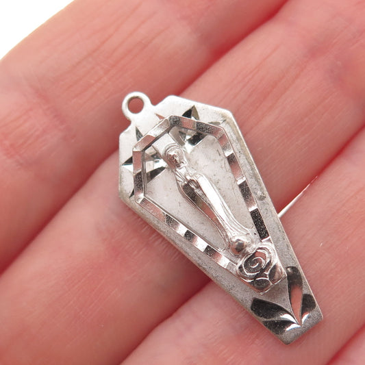 CATAMORE 925 Sterling Silver Vintage St. Mary Religious Charm Pendant