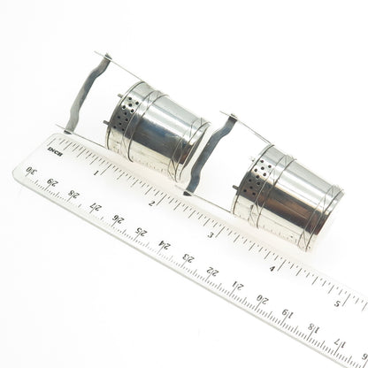 950 Silver Antique Japan Water Bucket SET of 2 Salt & Pepper Shakers