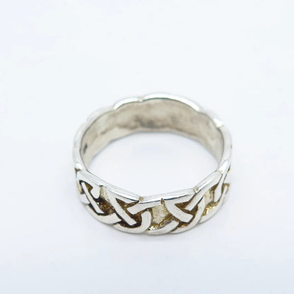 925 Sterling Silver Vintage Celtic Band Ring Size 5.5