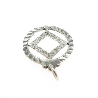 925 Sterling Silver Vintage Geometric Textured Pendant