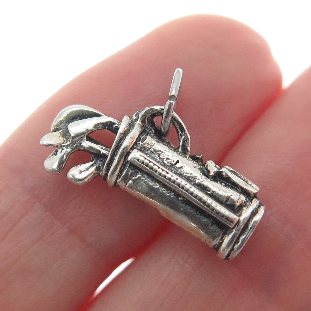 925 Sterling Silver Vintage Golf Club Oxidized Minimalist Charm Pendant