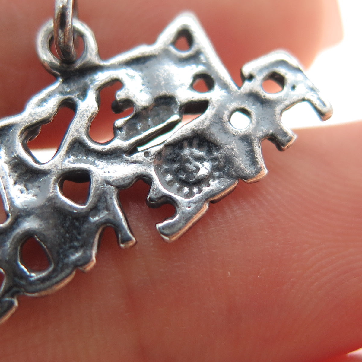 SUNDANCER 925 Sterling Silver Vintage Best Friends Oxidized Charm Pendant