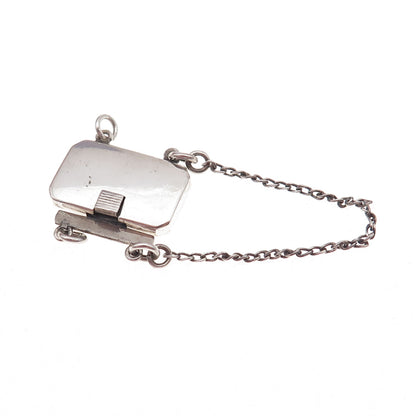 925 Sterling Silver Antique Japan Bracelet Necklace Safety Chain Box Lock Clasp