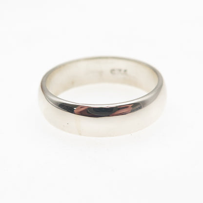 925 Sterling Silver Vintage Classic Wedding Band Ring Size 6.25