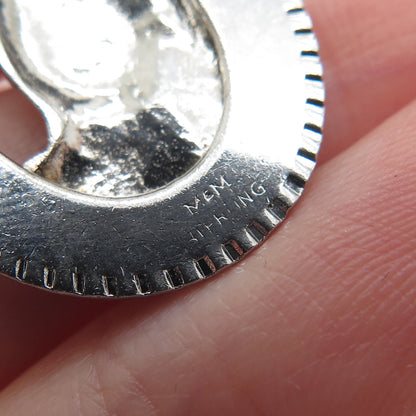 925 Sterling Silver Vintage M&M Prayer Hands Religious Charm Pendant