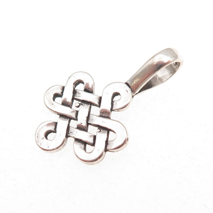 Sunwest 925 Sterling Silver Vintage Celtic Knot Oxidized Charm Pendant