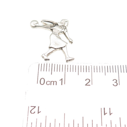 Paye & Baker 925 Sterling Silver Vintage Female Bowler Mini Charm Pendant