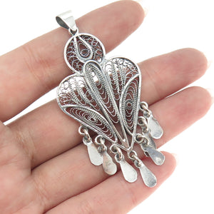 925 Sterling Silver Vintage Filigree Pendant