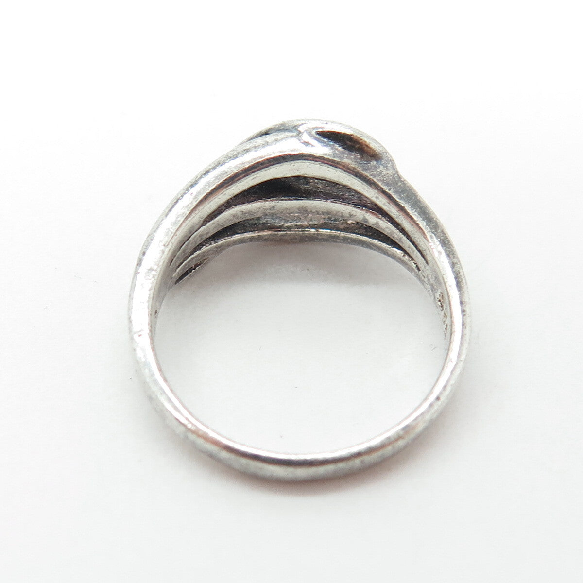 CHAPAL ZENRAY 925 Sterling Silver Vintage Crisscross Oxidized Ring Size 6