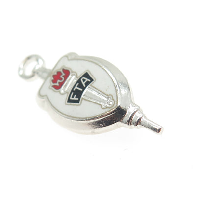925 Sterling Silver Vintage Enamel FTA Future Teachers of America Brooch/Pendant