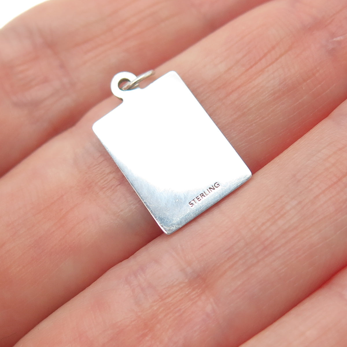 925 Sterling Silver Red Enamel Said He Can't Minimalist Charm Pendant
