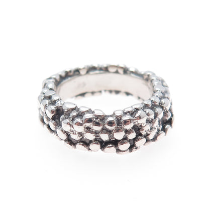 GOLDMAN KOLBER Sterling Silver Vintage Granulated Oxidized Band Ring Size 6.5