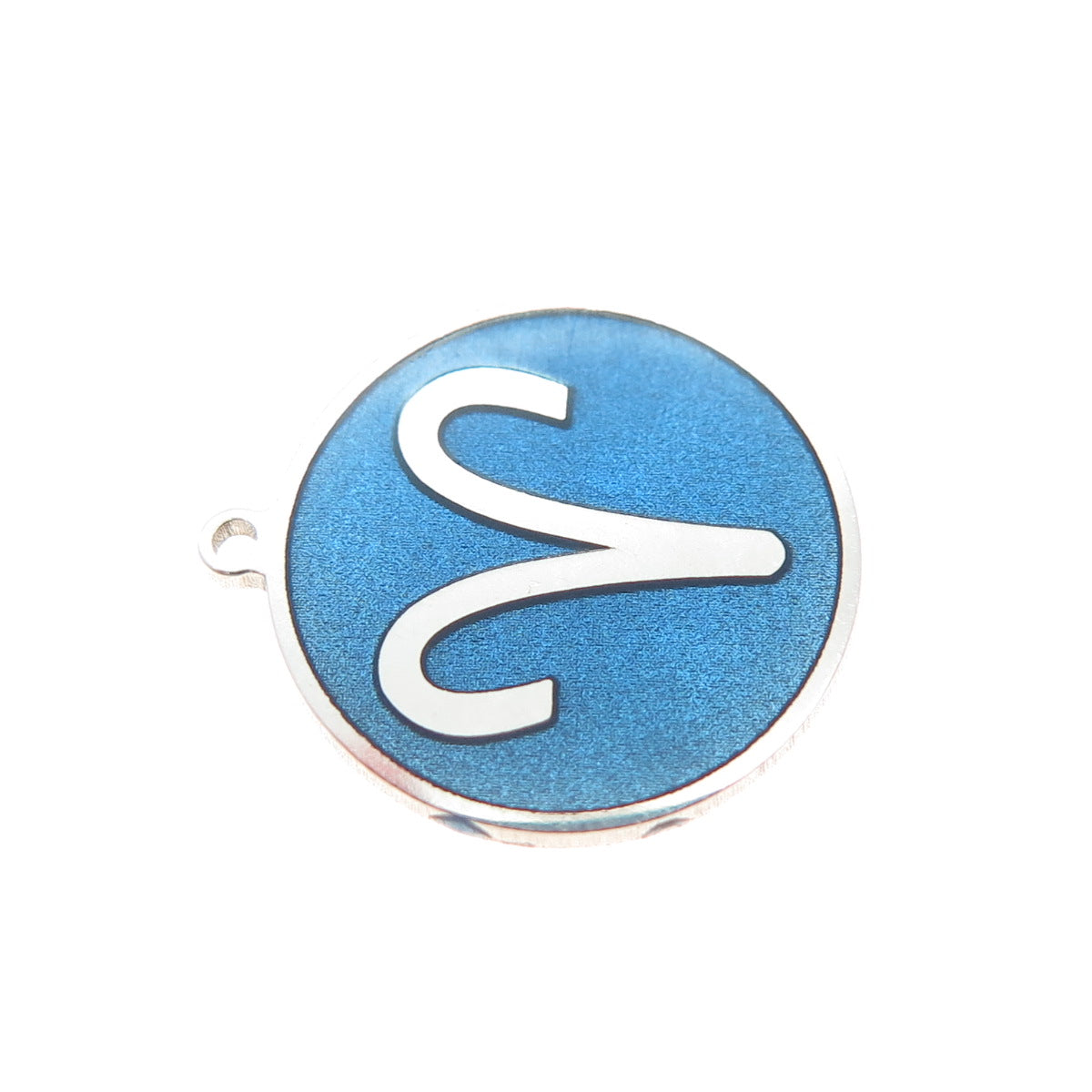 TOKEMOTI 925 Sterling Silver Blue Enamel Aries Zodiac Minimalist Charm Pendant