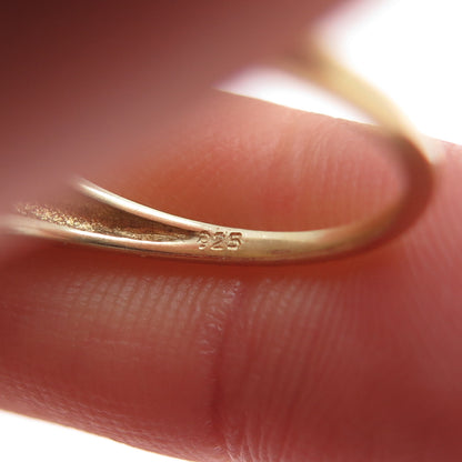 925 Sterling Silver Gold Plated Real Oval-Cut Ruby & C Z Ring Size 6.75