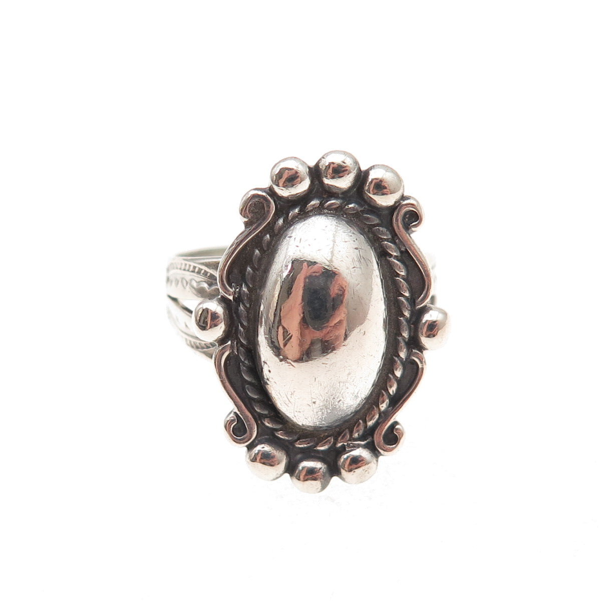 Bell Trading Post Old Pawn 925 Sterling Silver Vintage Southwestern Ring Size 5