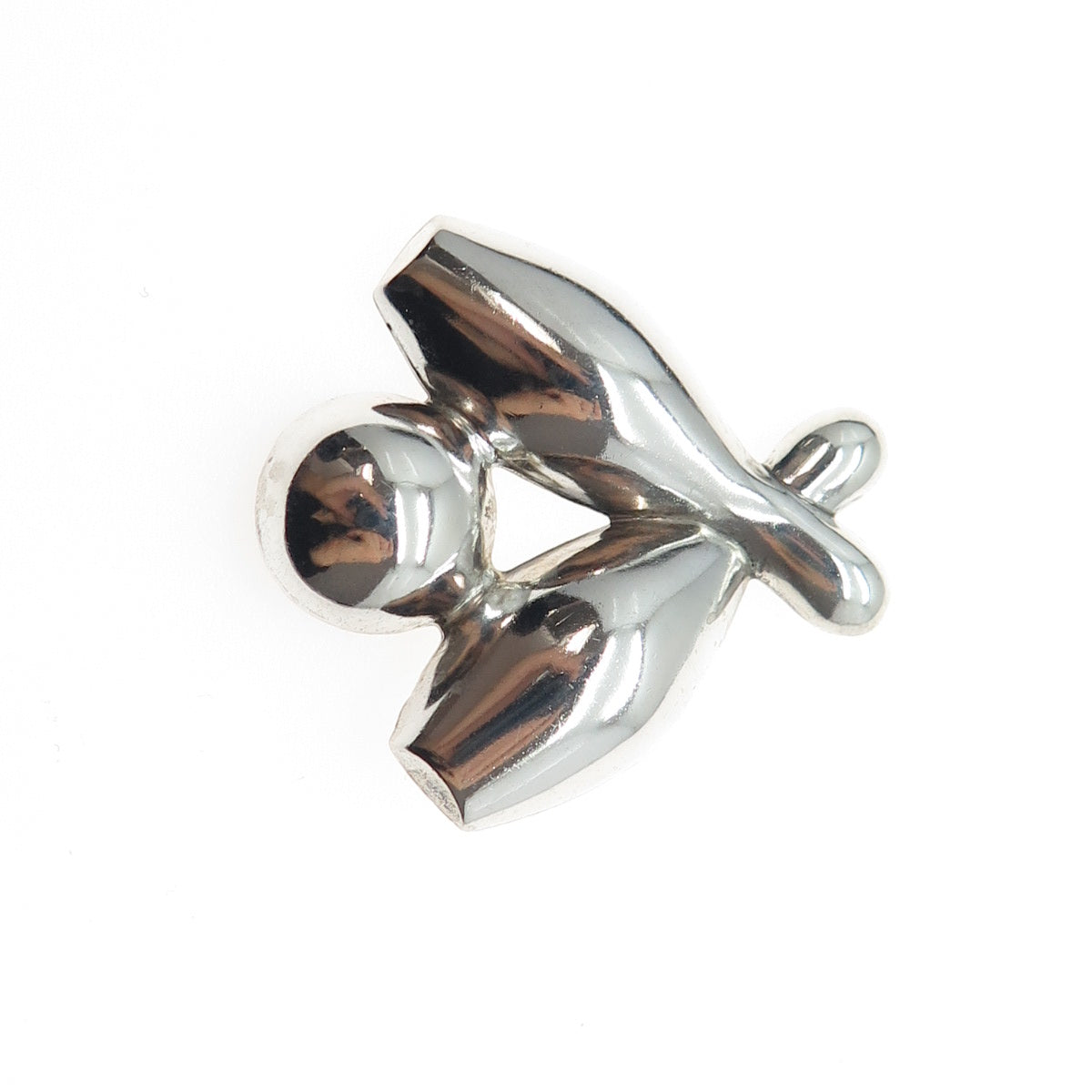 BEAU 925 Sterling Silver Vintage Bowling Club Oxidized Pin Brooch