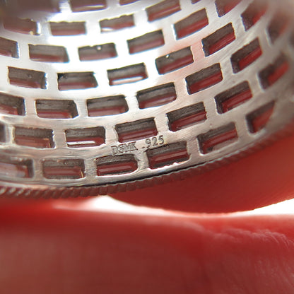 DSMK 925 Sterling Silver Baguette-Cut C Z Wide Band Ring Size 6.75