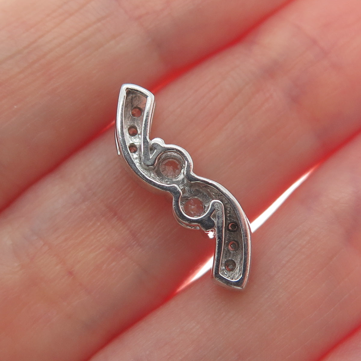925 Sterling Silver Round-Cut Shaped C Z Journey Sparkle Slide Pendant