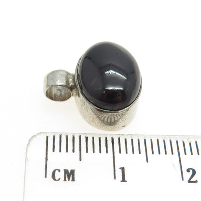 925 Sterling Silver Vintage Real Cabochon Tourmaline Oval Pendant