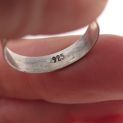 925 Sterling Silver Vintage Starburst Oxidized Band Ring Size 7