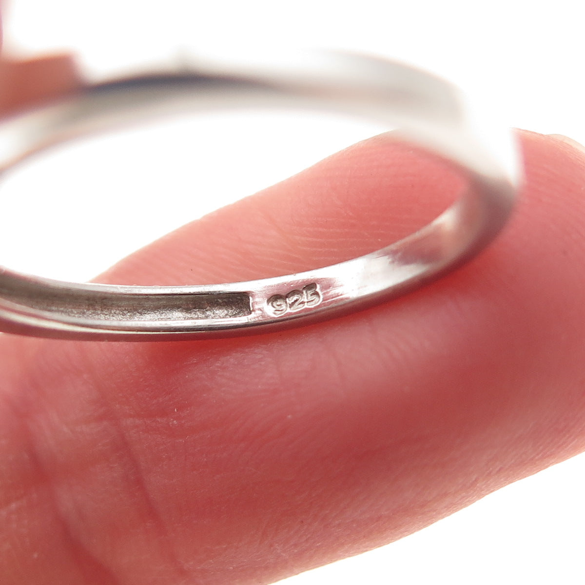 925 Sterling Silver Round-Cut C Z Engagement Ring Size 7.25