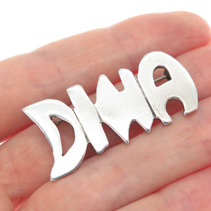 925 Sterling Silver Vintage Dina Nameplate Pin Brooch