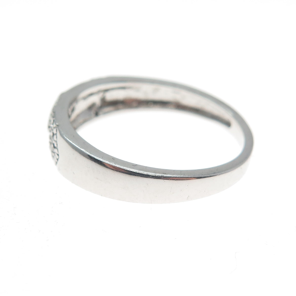 925 Sterling Silver Round-Cut C Z Sparkle Band Ring Size 7.25