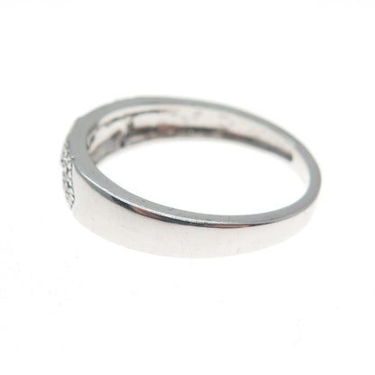 925 Sterling Silver Round-Cut C Z Sparkle Band Ring Size 7.25